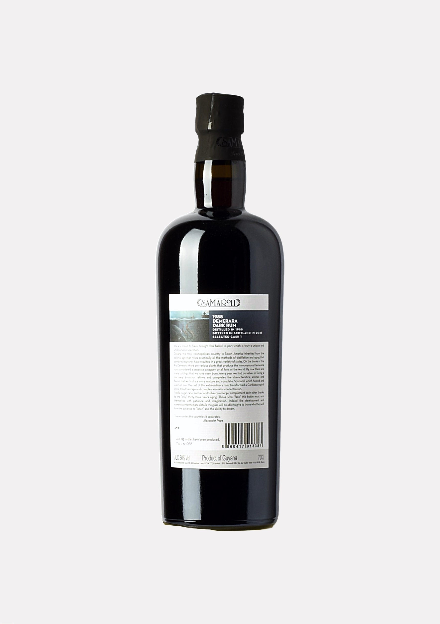 Samaroli Demerara Dark Rum 1988- 2021 33 Jahre Cask 1