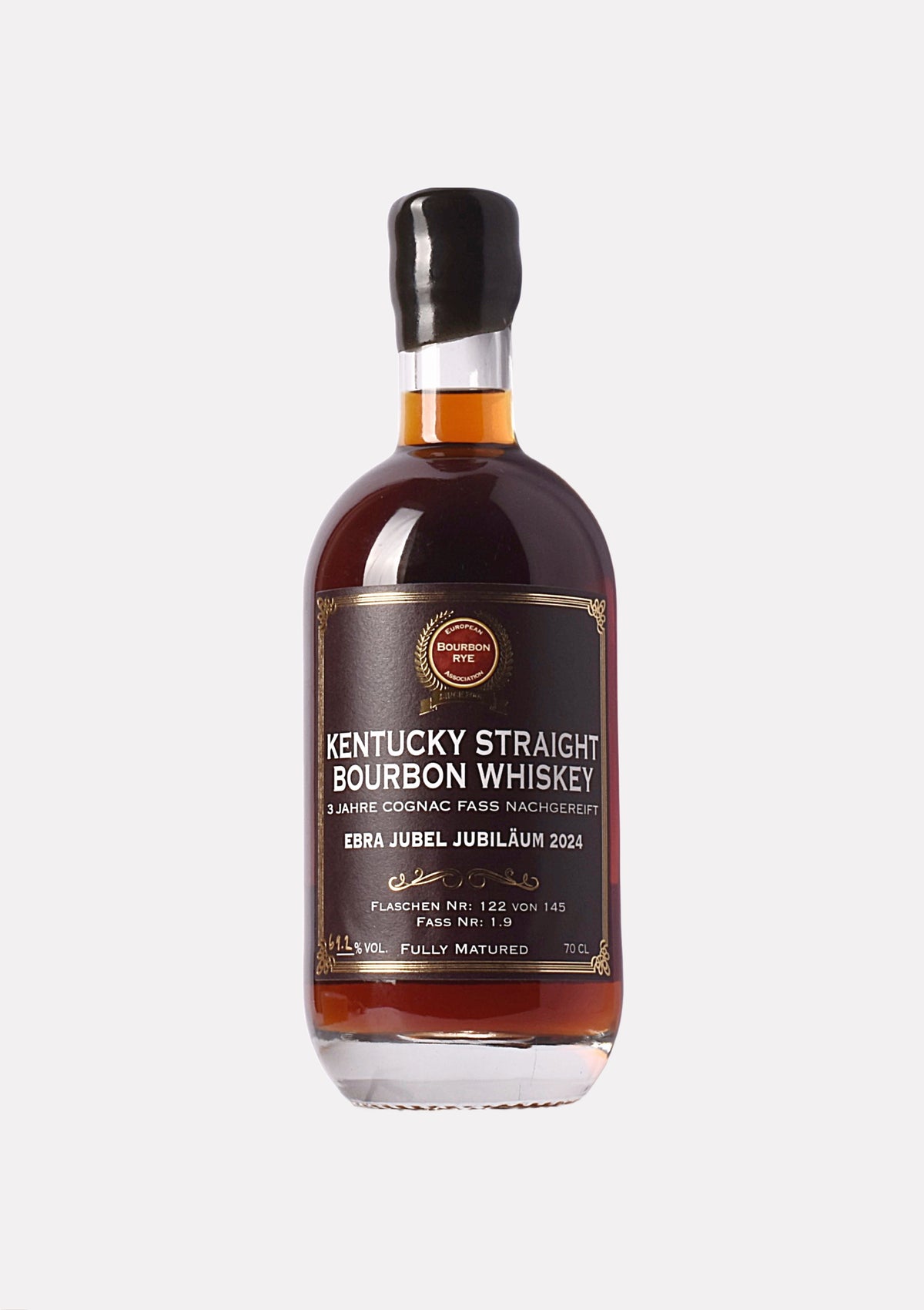 EBRA Kentucky Straifght Bourbon Whiskey 1.9 12+ 3 Jahre Cognac Fass Nachgereift Jubiläum 2024