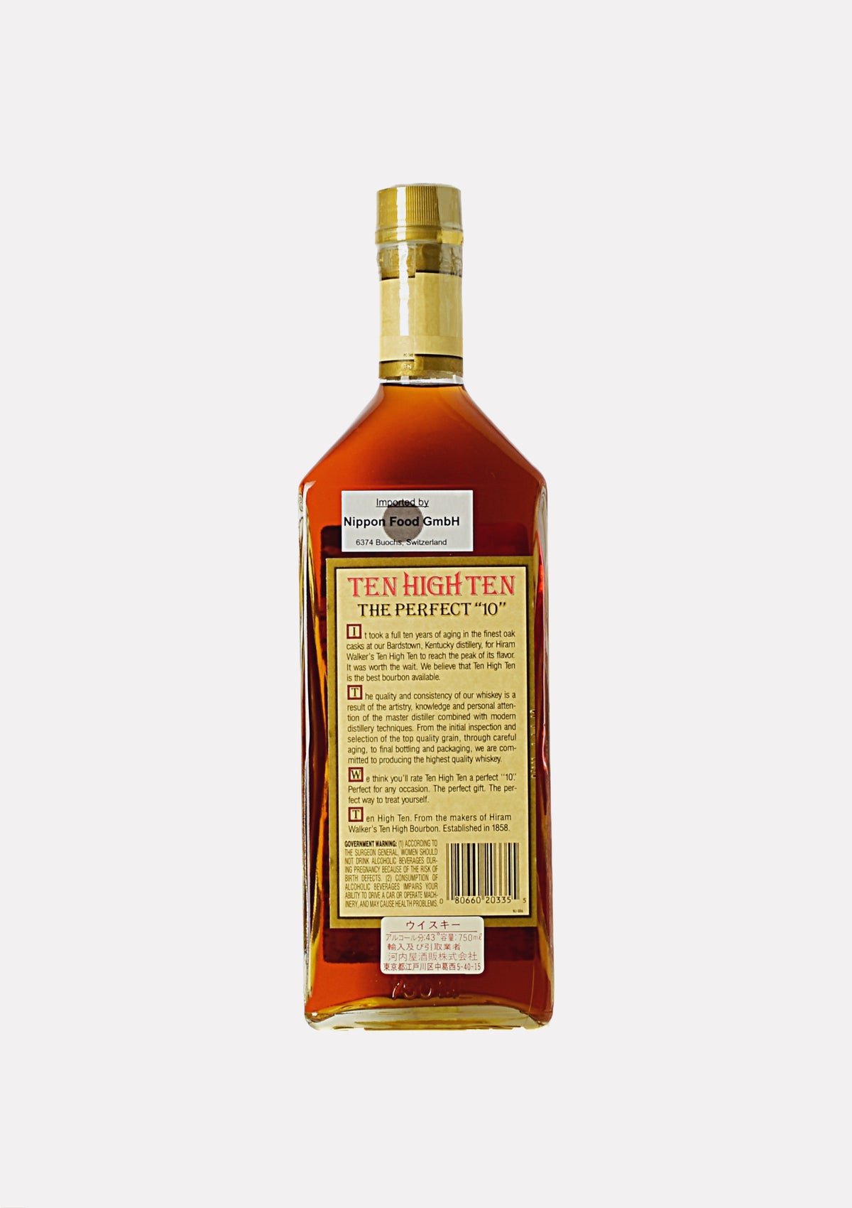 Hiram Walker`s Ten High Ten Kentucky Straight Bourbon Whiskey 10 Jahre