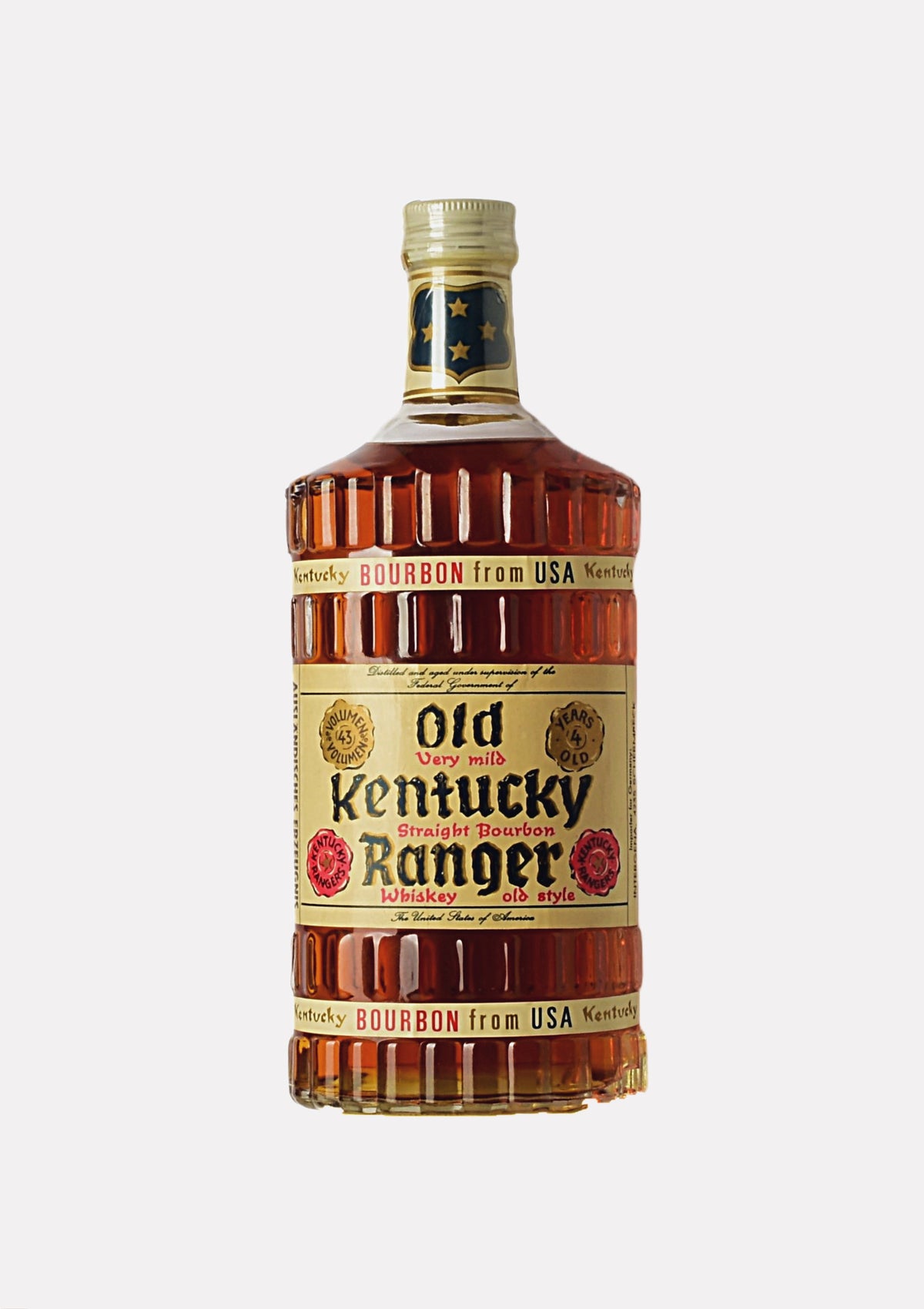 Old Kentucky Ranger Old Bourbon Whiskey 4 Jahre 1970s