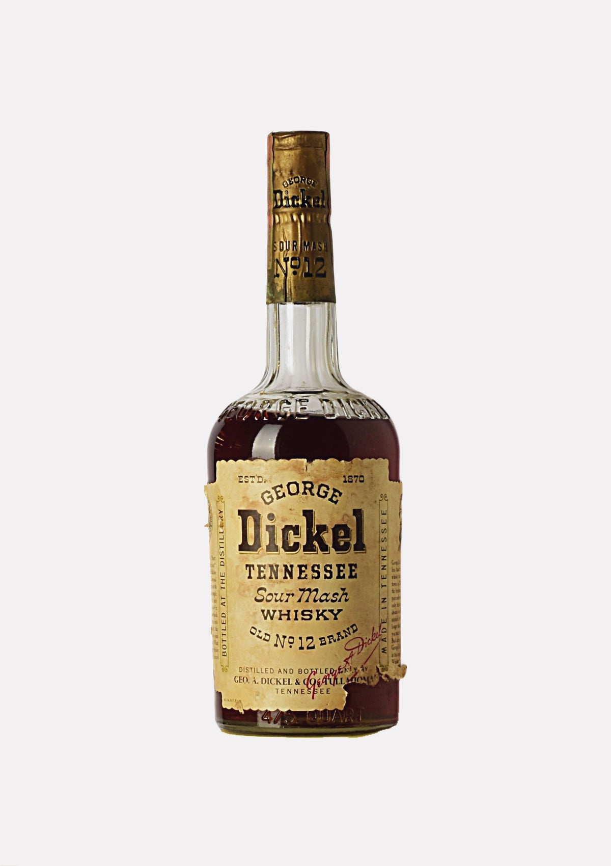 George Dickel Tennessee Sour Mash Whisky Old No. 12 Brand