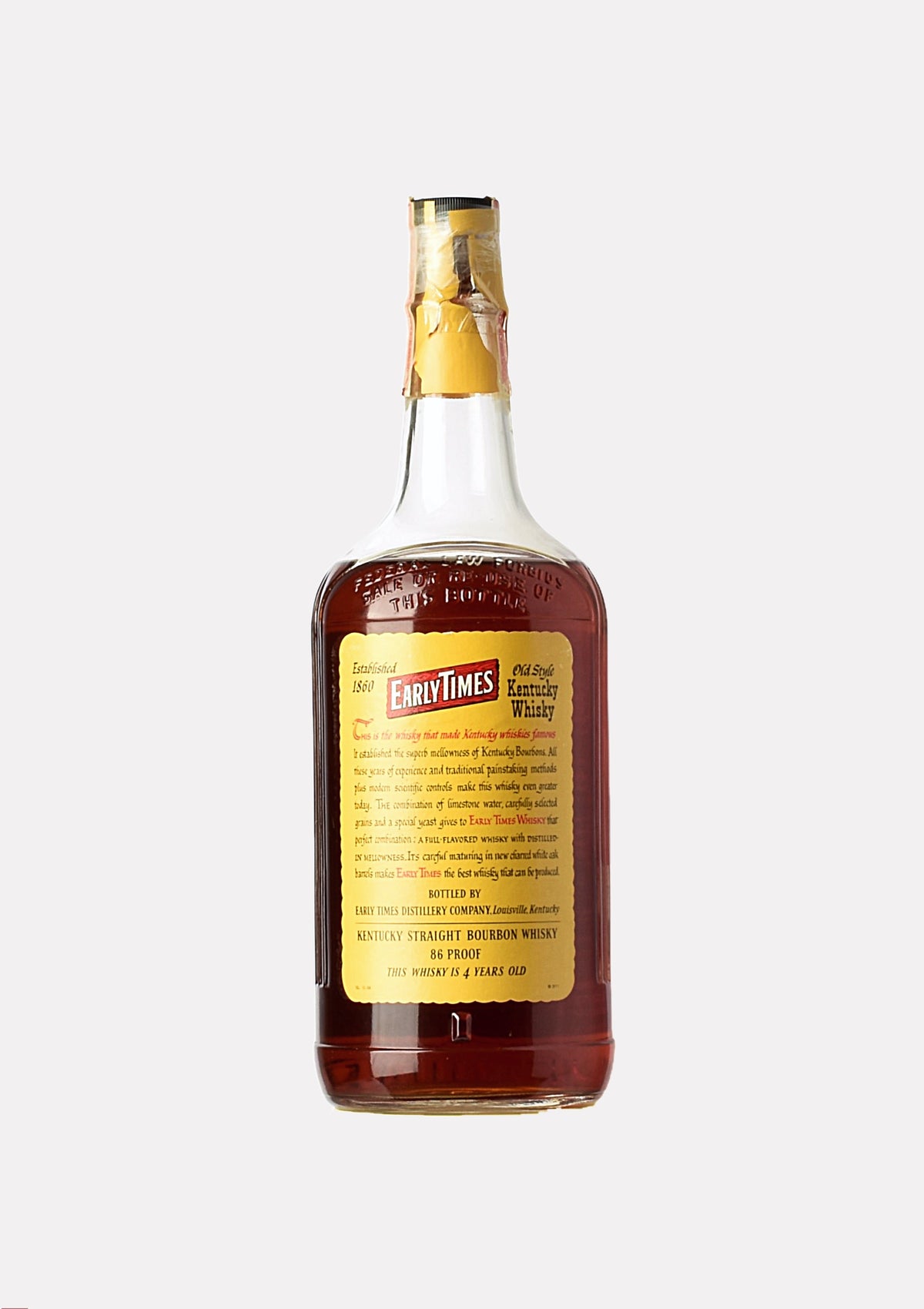 Early Times Kentucky Straight Bourbon Whiskey 4 Jahre