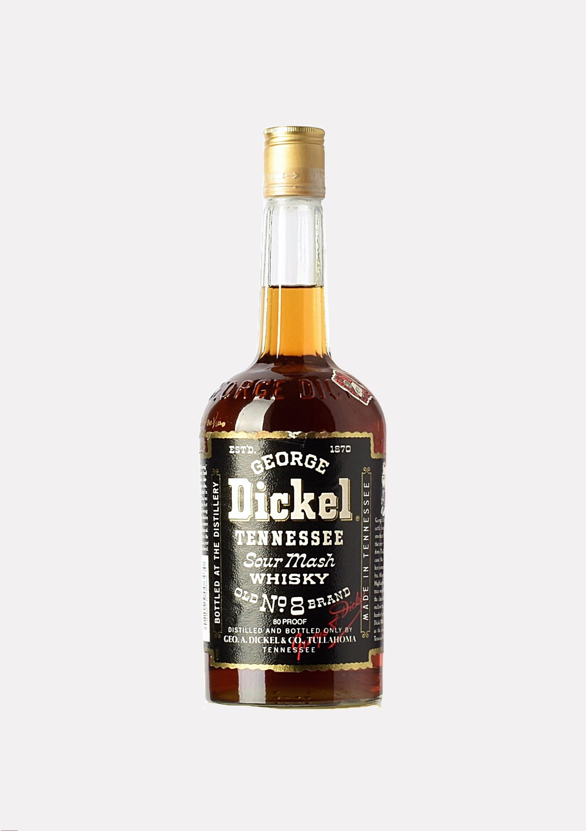 George Dickel Tennessee Sour Mash Whisky Old No. 8 Brand