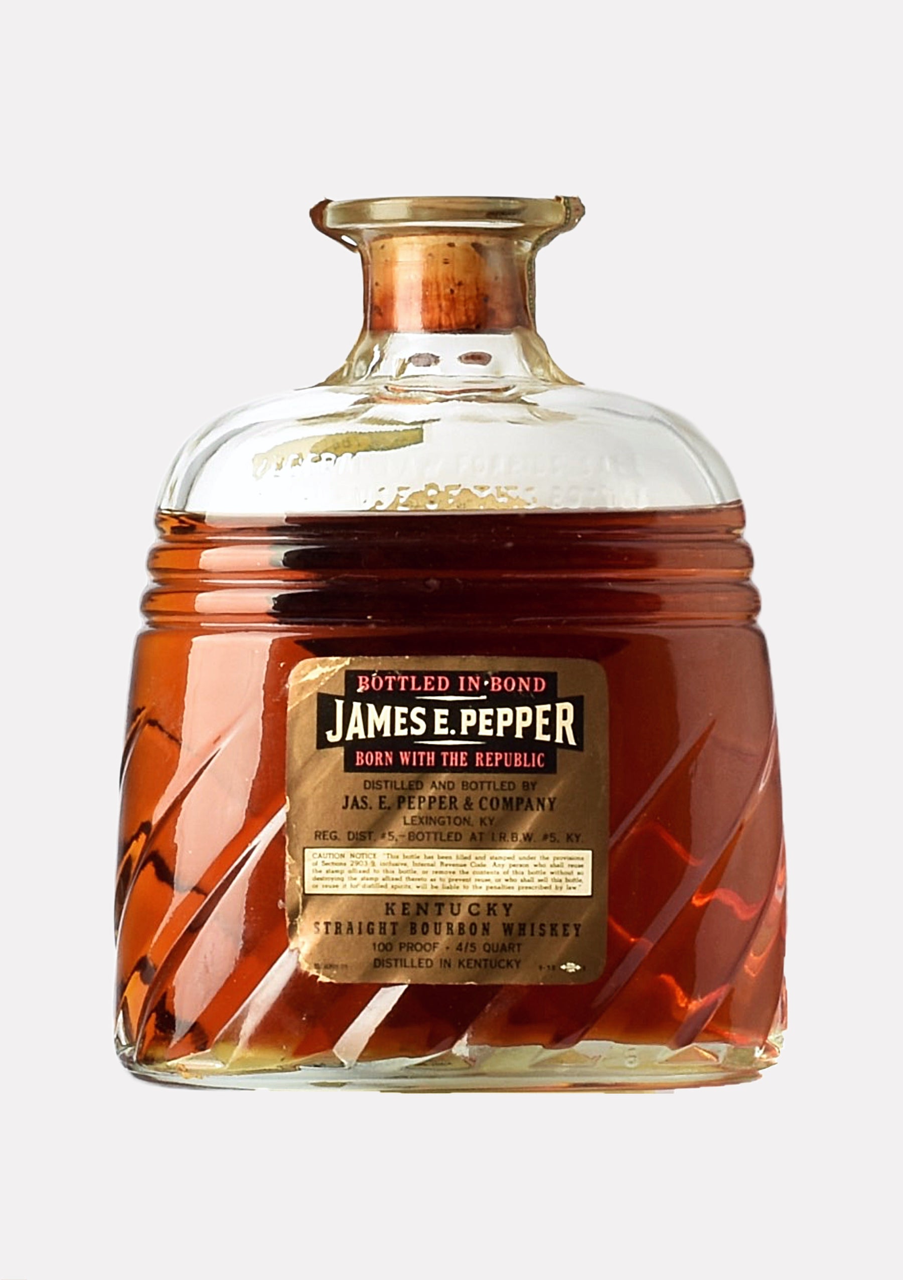 James E. Pepper 1947- 1951 Kentucky Straight Bourbon Whiskey 100 Proof