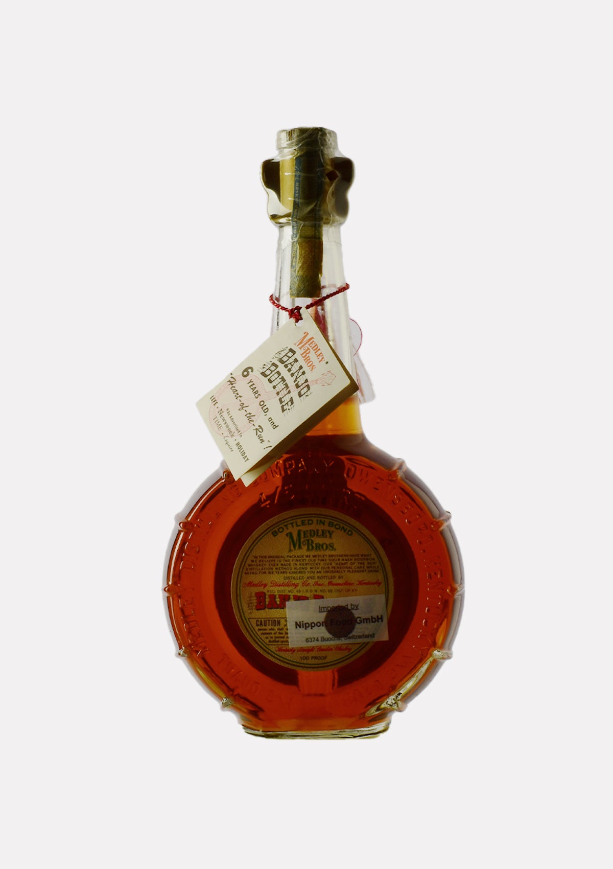 Medley Bros. Banjo Bottle Kentucky Straight Bourbon Whiskey 6 years