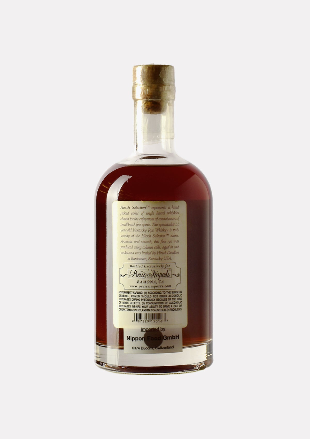 Hirsch Selection Kentucky Straight Rye Whiskey 22 years